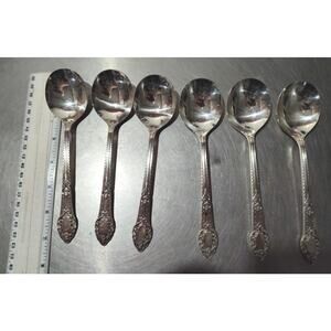 William A Rogers Onieda Ltd Flatware AA Heavy Rendezvous 7" Soup Spoon Set Of 6